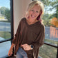Fall Favorite Pocket Tee- Chocolate