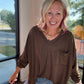 Fall Favorite Pocket Tee- Chocolate