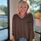 Fall Favorite Pocket Tee- Chocolate