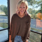 Fall Favorite Pocket Tee- Chocolate