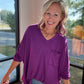 Fall Favorite Pocket Tee- Plum