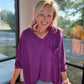 Fall Favorite Pocket Tee- Plum