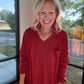 Fall Favorite Pocket Tee- Garnet