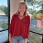 Fall Favorite Pocket Tee- Garnet