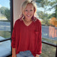 Fall Favorite Pocket Tee- Garnet