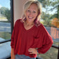 Fall Favorite Pocket Tee- Garnet