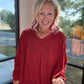 Fall Favorite Pocket Tee- Garnet