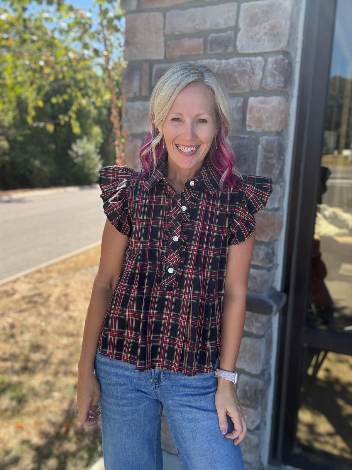 All Dressed Up Top- Navy