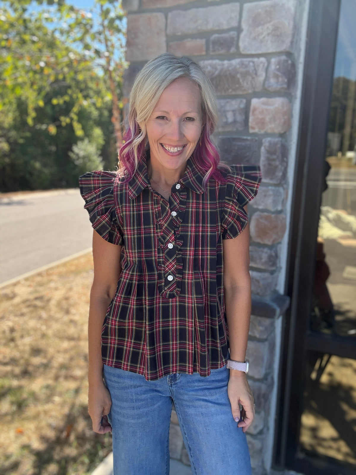 All Dressed Up Top- Navy