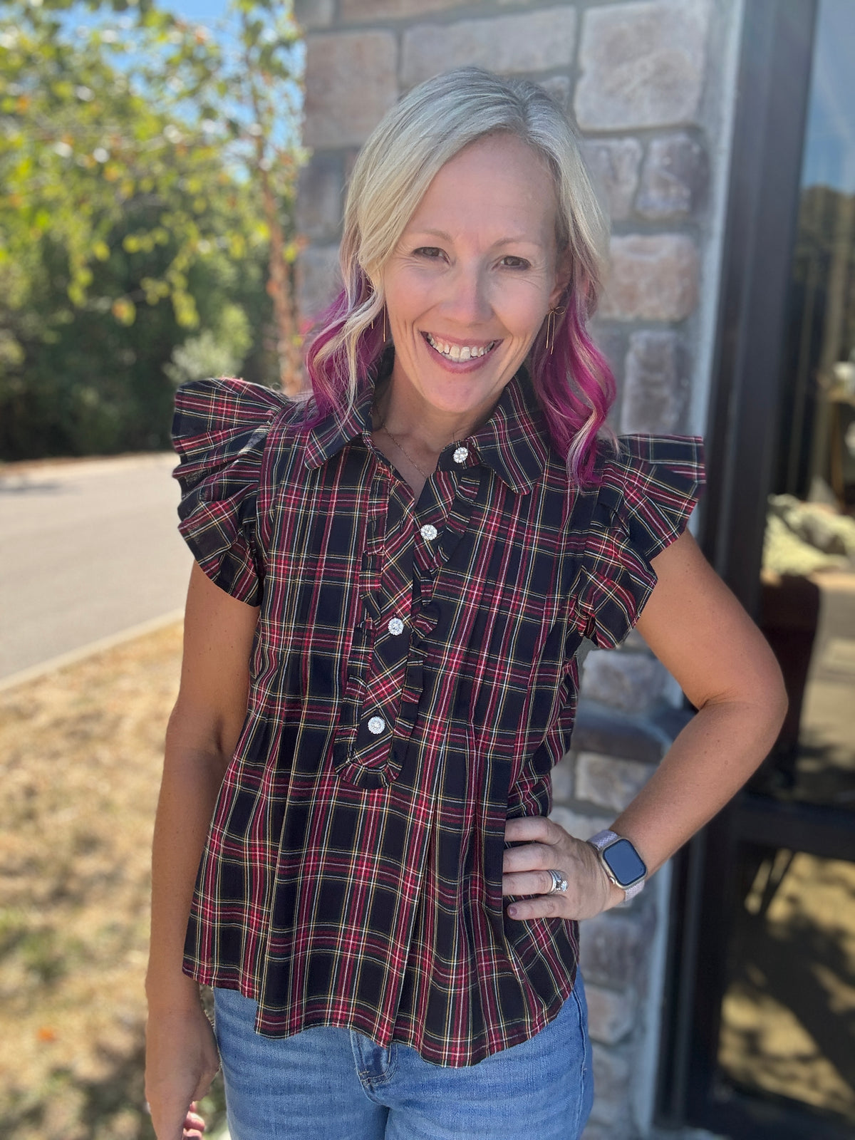 All Dressed Up Top- Navy