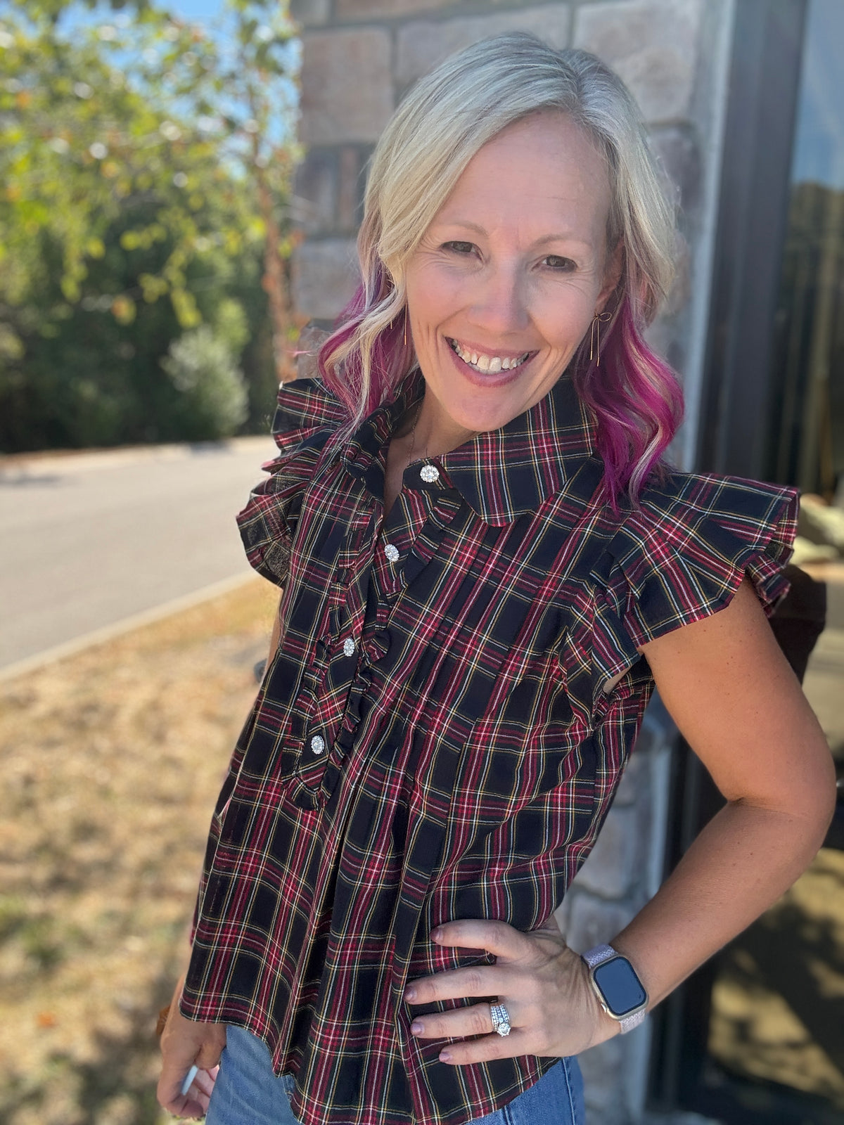 All Dressed Up Top- Navy