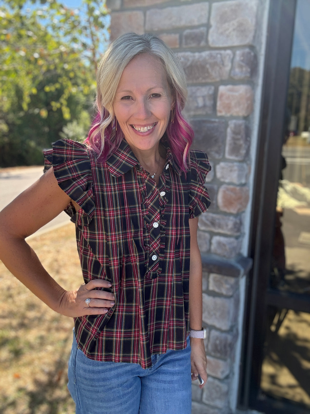 All Dressed Up Top- Navy
