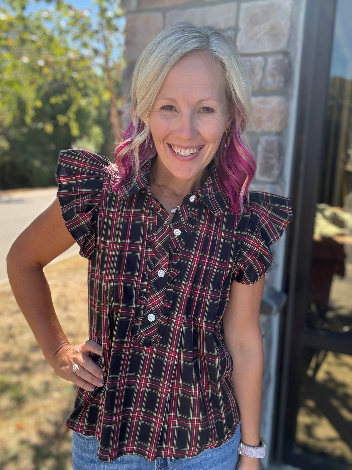 All Dressed Up Top- Navy