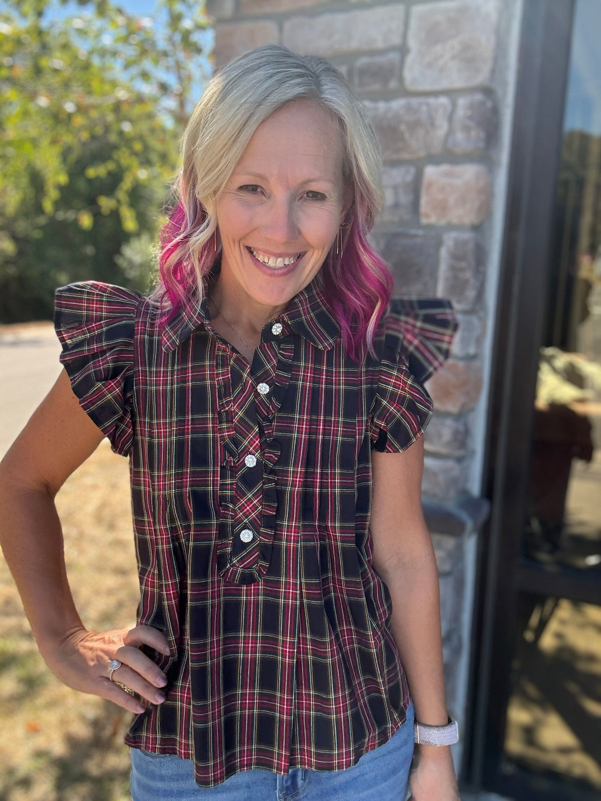 All Dressed Up Top- Navy