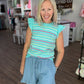 Chambray Scalloped Shorts-Light