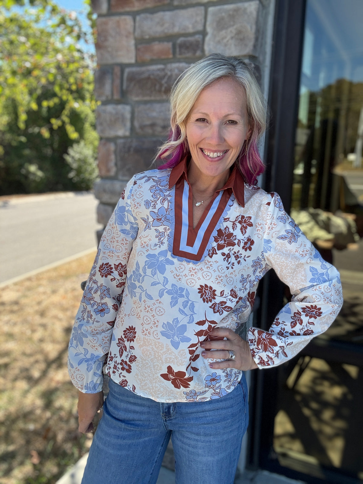 Blue Me Away Top