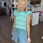 Chambray Scalloped Shorts-Light