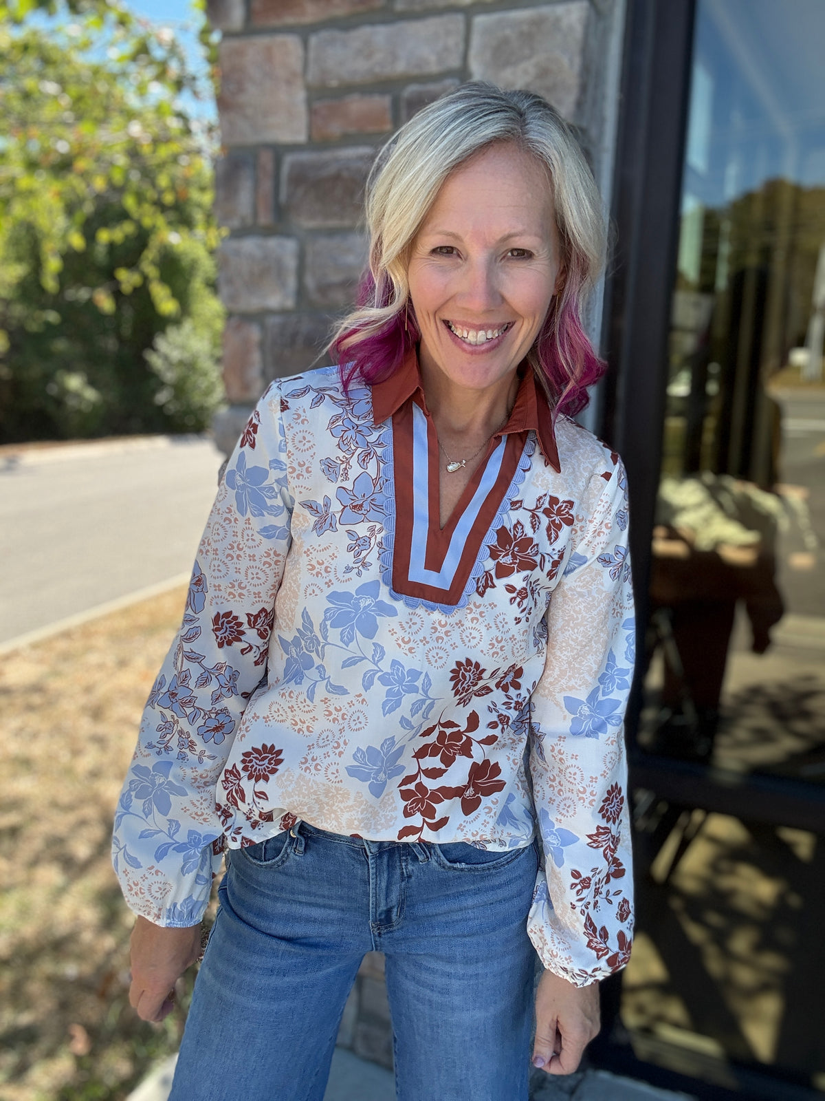 Blue Me Away Top