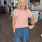 Chambray Scalloped Shorts-Dark