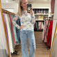 Bow Mesh Top- Blue