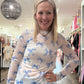 Bow Mesh Top- Blue