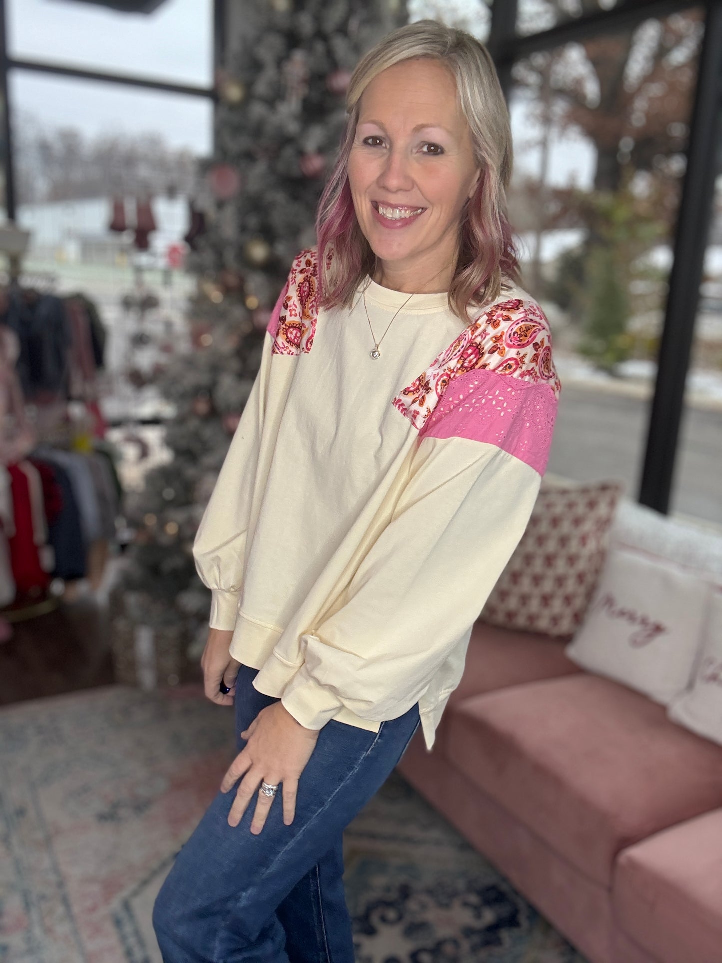 Paisley Pink Sweatshirt