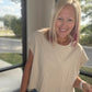 Breezy Back Tee- Beige