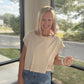 Breezy Back Tee- Beige