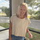Breezy Back Tee- Beige