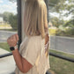 Breezy Back Tee- Beige
