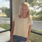 Breezy Back Tee- Beige