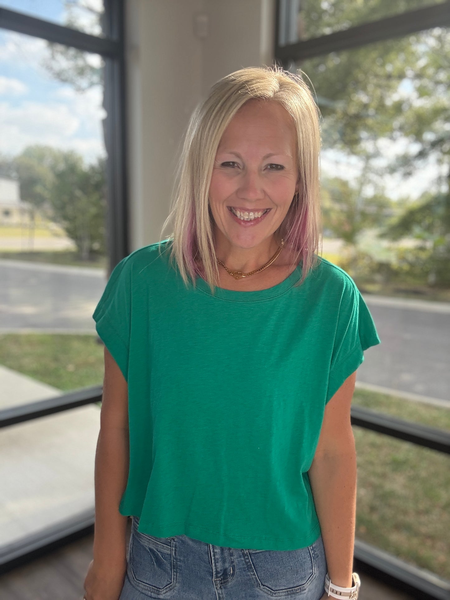 Breezy Back Tee- Green