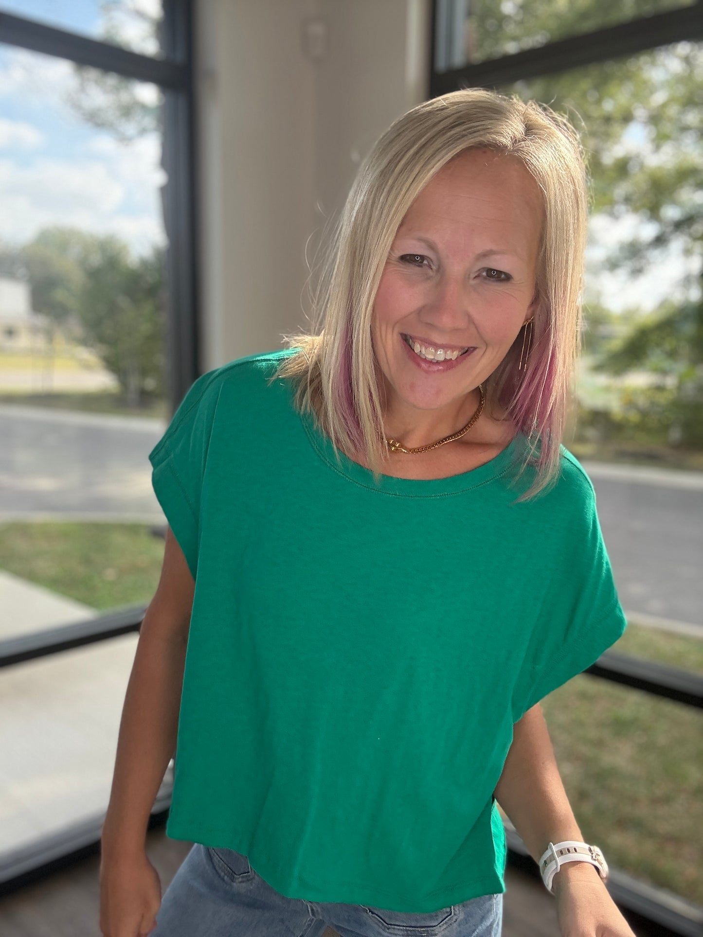 Breezy Back Tee- Green
