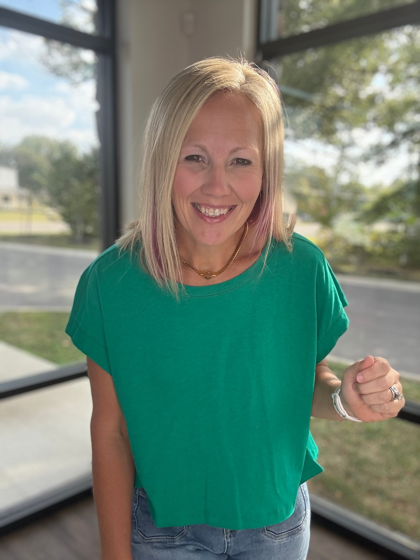 Breezy Back Tee- Green