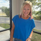 Breezy Back Tee- Blue