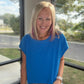 Breezy Back Tee- Blue