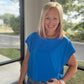 Breezy Back Tee- Blue