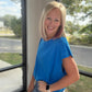 Breezy Back Tee- Blue