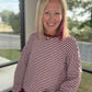 Red Striped Waffle Top