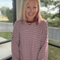 Red Striped Waffle Top