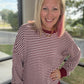 Red Striped Waffle Top