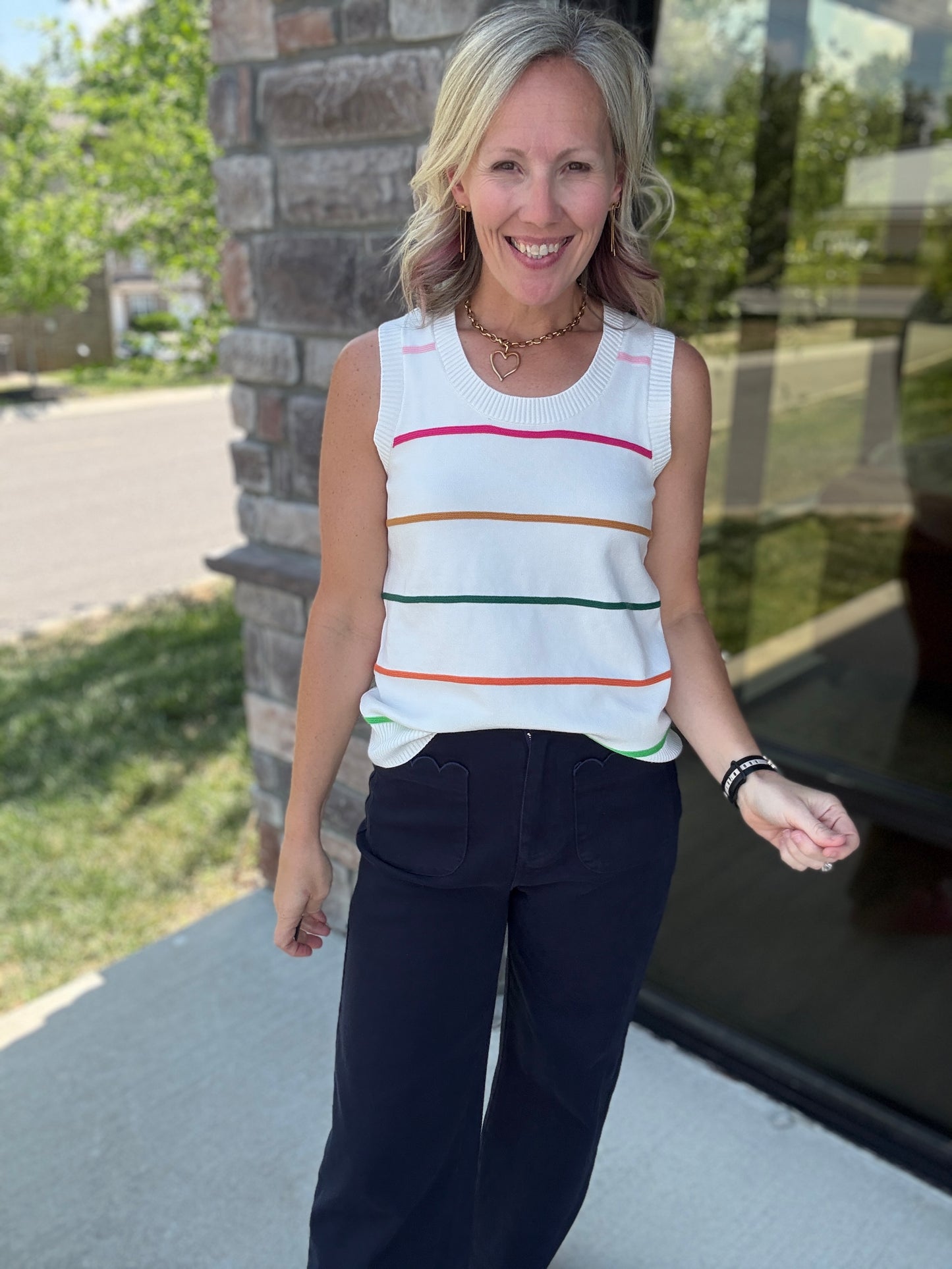 Rainbow Thread Knit Top