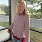Red Striped Waffle Top