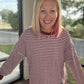 Red Striped Waffle Top
