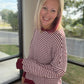 Red Striped Waffle Top