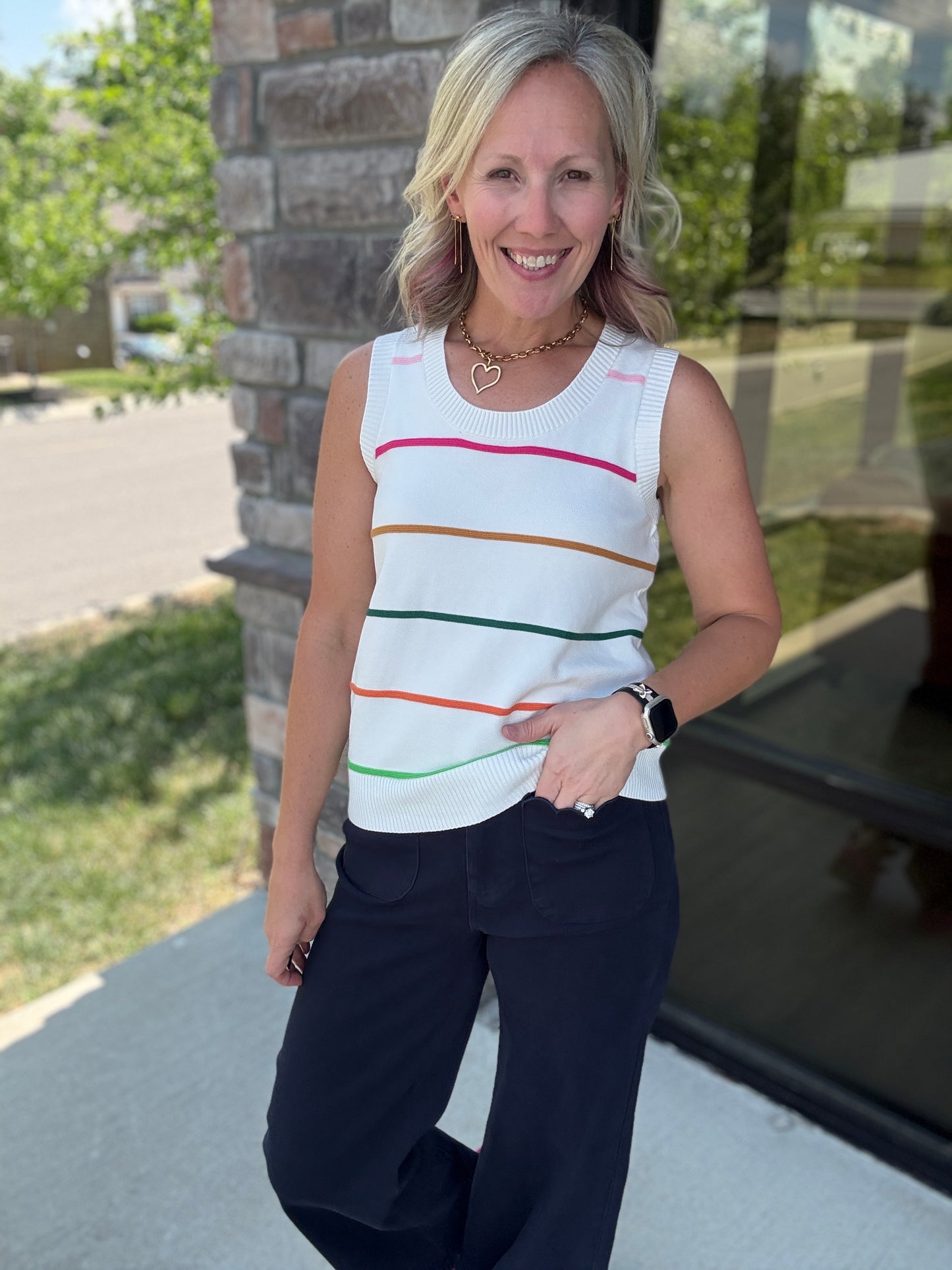 Rainbow Thread Knit Top