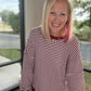 Red Striped Waffle Top