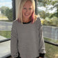 Black Stripe Waffle Top