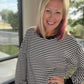 Black Stripe Waffle Top