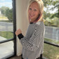 Black Stripe Waffle Top